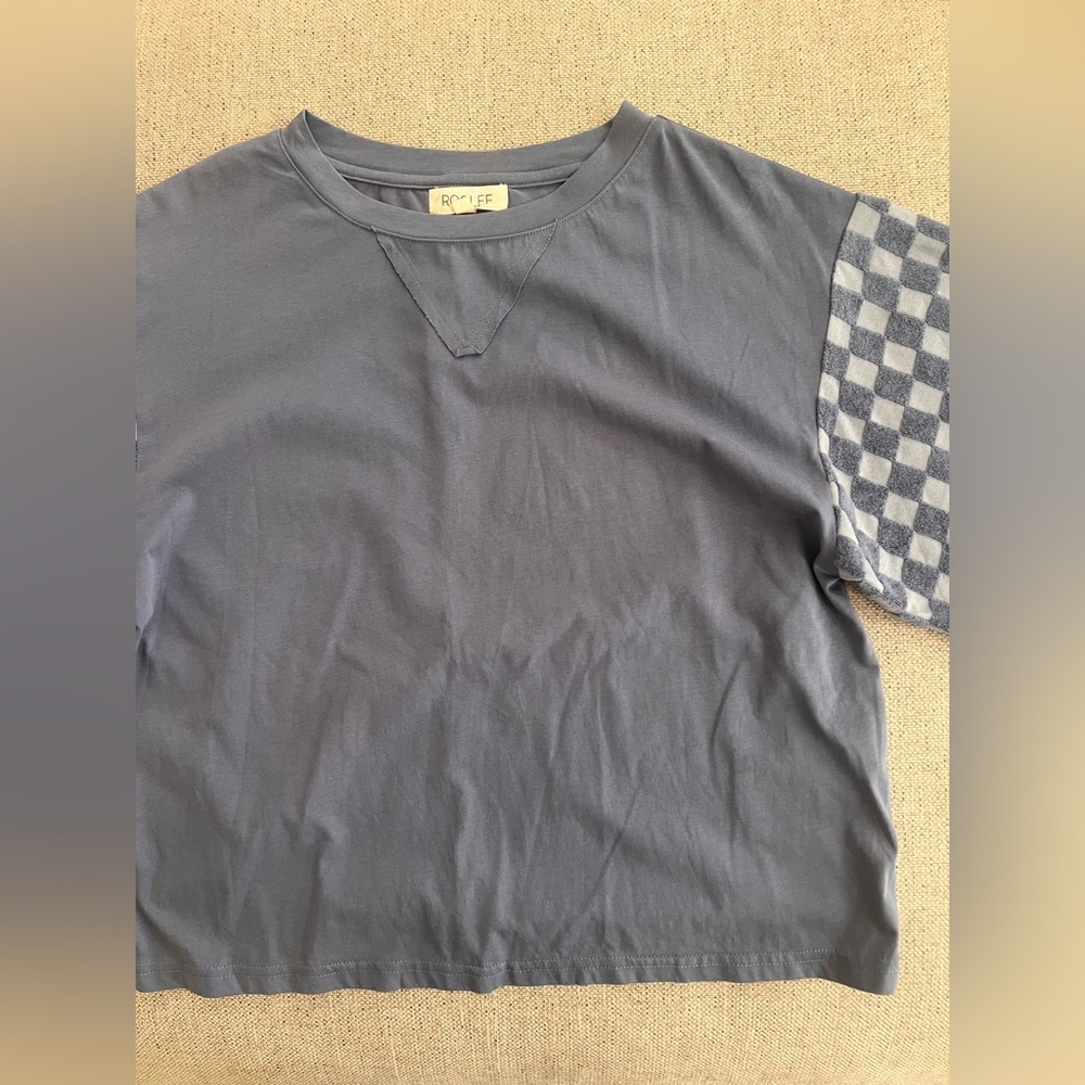 Roolee Blue Checkered Short Sleeve Tee